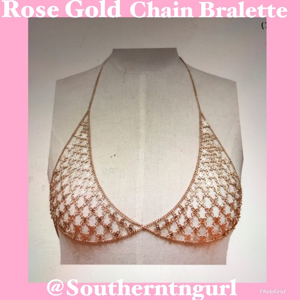NWT✳️Rose Gold  Metal Body Chain Bralette✳️